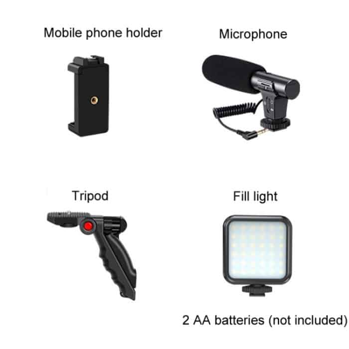 KIT-01LM 3-in-1-Videoaufnahme-LED-Licht, tragbares Stativ-Live-Mikrofon, Battery Models, USB Charging Model – Bild 6