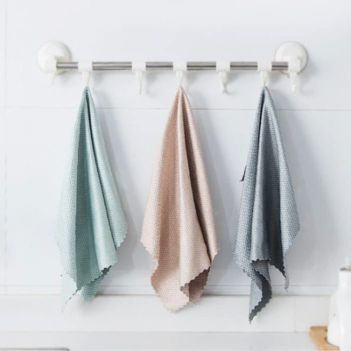 Fischschuppen-Gitter, Küchenreinigung ohne Wasserzeichen, Lappen, Hausarbeit, Wasseraufnahme, fusselfreier Putzlappen, zufällige Farblieferung – Bild 6