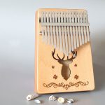 Tragbares Kalimba-Daumenklavier mit 17 Tönen, Spruce-Classic Deer, White-Classic Deer, Acacia-Classic Deer, Nan Bamboo-Sun God