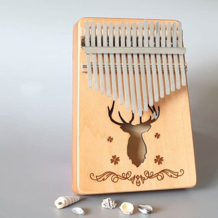 Tragbares Kalimba-Daumenklavier mit 17 Tönen, Spruce-Classic Deer, White-Classic Deer, Acacia-Classic Deer, Nan Bamboo-Sun God – Bild 1