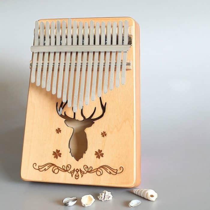 Tragbares Kalimba-Daumenklavier mit 17 Tönen, Spruce-Classic Deer, White-Classic Deer, Acacia-Classic Deer, Nan Bamboo-Sun God – Bild 2