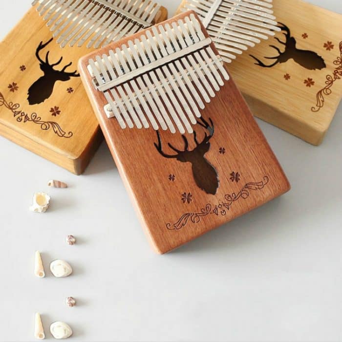 Tragbares Kalimba-Daumenklavier mit 17 Tönen, Spruce-Classic Deer, White-Classic Deer, Acacia-Classic Deer, Nan Bamboo-Sun God – Bild 3