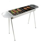 HZ-003 BBQ Grill Outdoor Tragbarer Edelstahlofen Haushaltskohlegrillständer, M, L – Bild 2