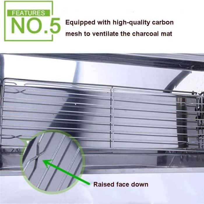 HZ-003 BBQ Grill Outdoor Tragbarer Edelstahlofen Haushaltskohlegrillständer, M, L – Bild 12