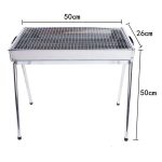 HZ-003 BBQ Grill Outdoor Tragbarer Edelstahlofen Haushaltskohlegrillständer, M, L – Bild 3