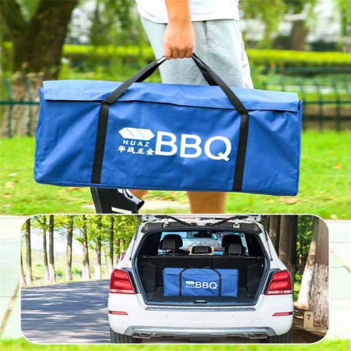 HZ-003 BBQ Grill Outdoor Tragbarer Edelstahlofen Haushaltskohlegrillständer, M, L – Bild 7