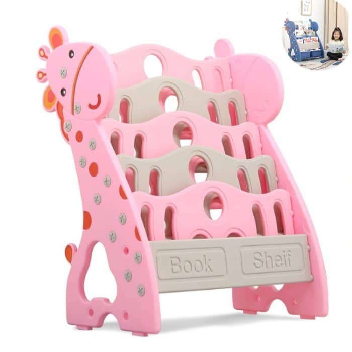 Kinder-Bücherregal, einfaches Haushalts-Bodenregal, Baby-Bücherregal, Aufbewahrung, Kindergarten, mehrschichtiges Cartoon-Bildbuchregal, Five-story Bookshelf, 4 Layers + Storage Box – Bild 1