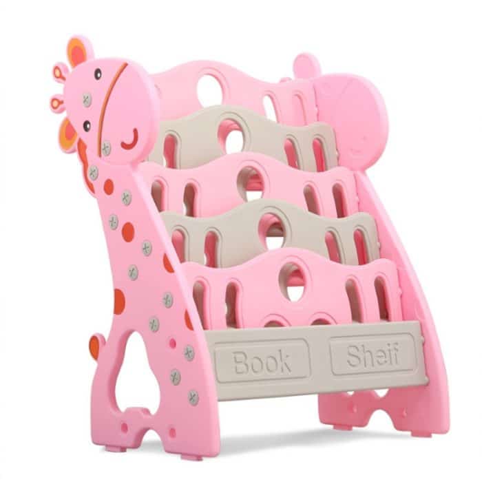 Kinder-Bücherregal, einfaches Haushalts-Bodenregal, Baby-Bücherregal, Aufbewahrung, Kindergarten, mehrschichtiges Cartoon-Bildbuchregal, Five-story Bookshelf, 4 Layers + Storage Box – Bild 2