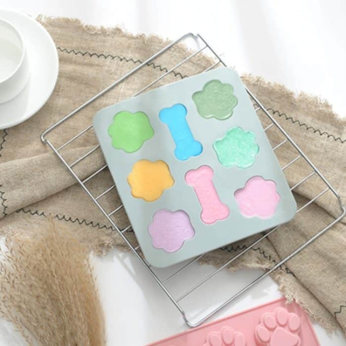 5 PCS Cartoon Katze Klaue Knochen Form Kuchen Schokolade Silikon Form Mikrowelle Backen Eis Tablett Form Pudding Gelee Form, Cat Claw Bone Shape(Blue), Cat Claw Bone Shape(Pink) – Bild 7