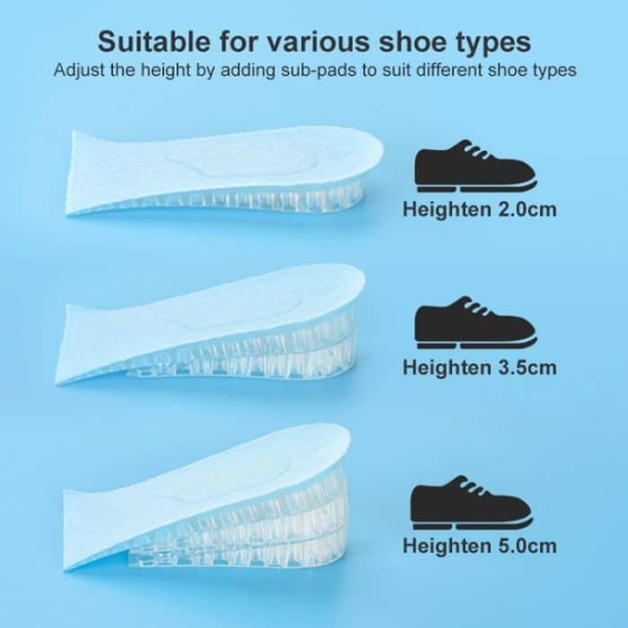 10 Paar JF101 Unsichtbares, transparentes Silikon-Erhöhungspolster, Fersenerhöhungs-Einlegesohle, Stoßdämpfung, Halbpolster, One Layer, Two Layer, Three Layer – Bild 11