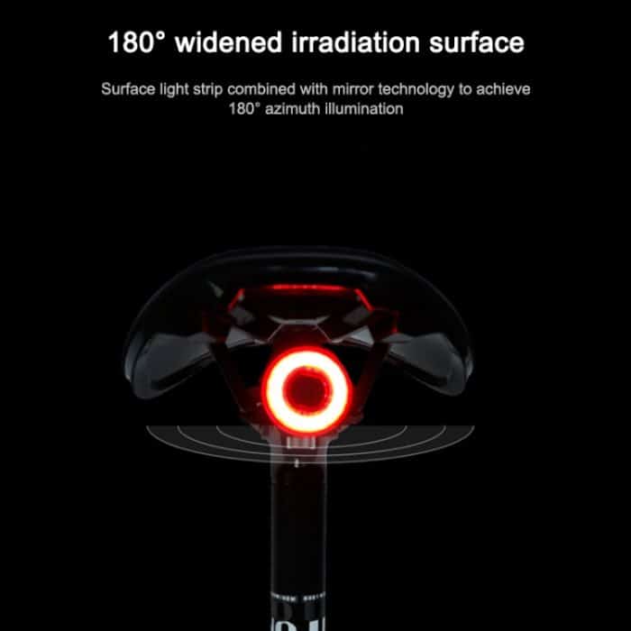 MEROCA MX2 Smart Sensor Bremse Rücklicht Mountainbike Licht USB Aufladen Rennrad Nacht Reiten Rücklicht, Seat Cushion Installation Black, Seat Cushion Installation Coloful, Seat Cushion Installation Gold Pink, Seat Tube Installation Black – Bild 4