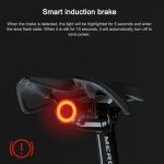 MEROCA MX2 Smart Sensor Bremse Rücklicht Mountainbike Licht USB Aufladen Rennrad Nacht Reiten Rücklicht, Seat Cushion Installation Black, Seat Cushion Installation Coloful, Seat Cushion Installation Gold Pink, Seat Tube Installation Black – Bild 5