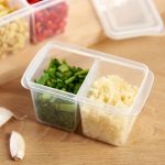 2 teile/satz Küche Kühlschrank Lagerung Box Grüne Zwiebel Ingwer Knoblauch Transparent Mit Deckel Frische-halten Box Lebensmittel Versiegelt Box – Bild 6