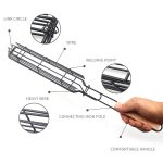 2 PCS Hot Dog Grill Käfig Wurst Grill Clip Grill Clip Mesh Holzgriff Barbecue Mesh Rack, Wood color, Red – Bild 3