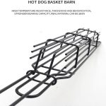 2 PCS Hot Dog Grill Käfig Wurst Grill Clip Grill Clip Mesh Holzgriff Barbecue Mesh Rack, Wood color, Red – Bild 6