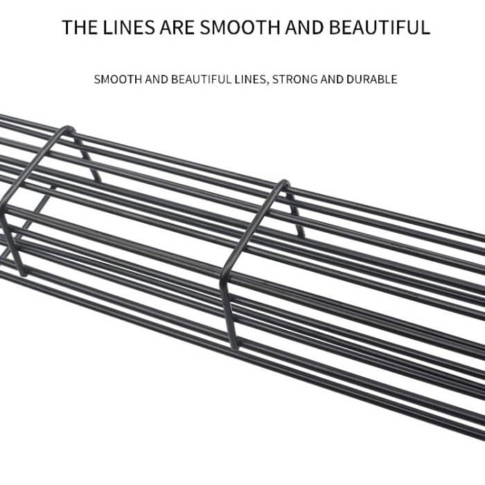 2 PCS Hot Dog Grill Käfig Wurst Grill Clip Grill Clip Mesh Holzgriff Barbecue Mesh Rack, Wood color, Red – Bild 7