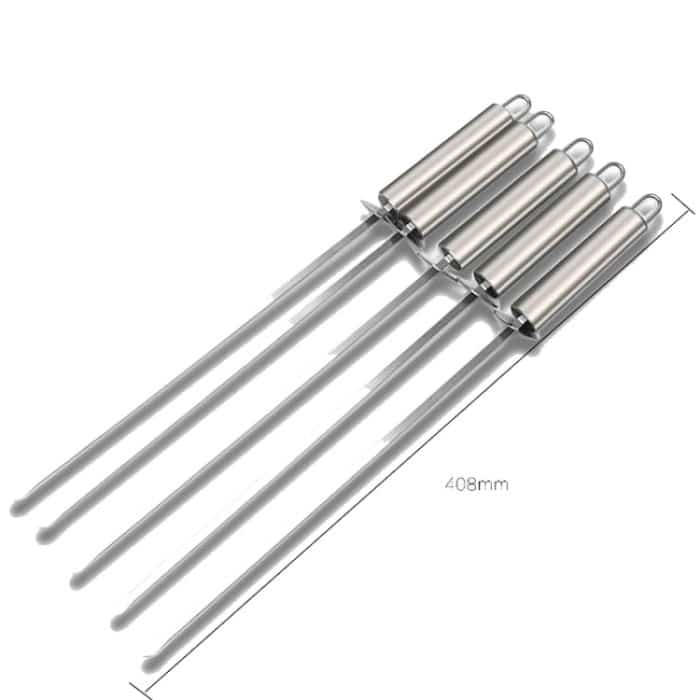 5 PCS Grillstift mit Griff Grill Edelstahl Grill Spieß Grillstift mit hitzebeständigem Griff – Bild 5