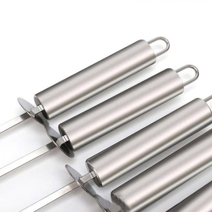 5 PCS Grillstift mit Griff Grill Edelstahl Grill Spieß Grillstift mit hitzebeständigem Griff – Bild 6