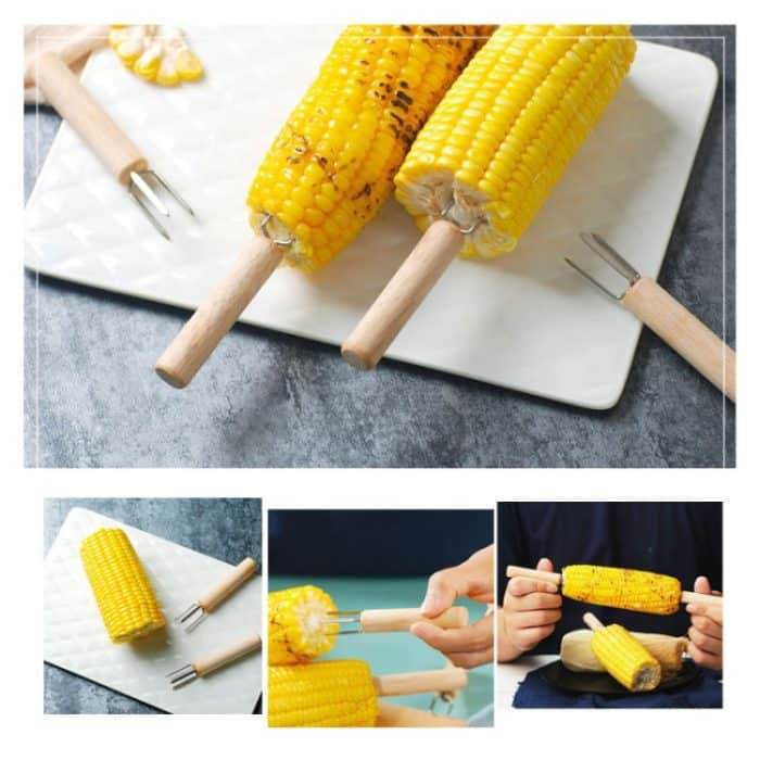 10 PCS Maisgabel Maisbraten Nadel Moxa Extender Maisstecker Grillwerkzeug Grillgabel – Bild 7