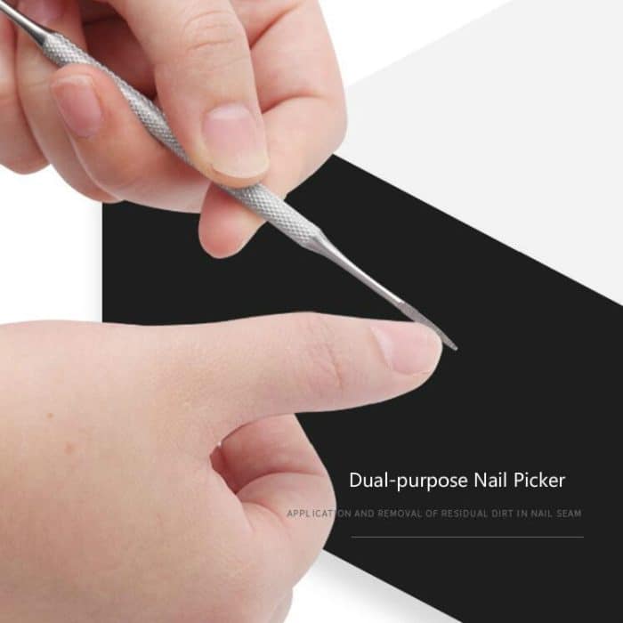 7 in 1 Edelstahl Küken Zange Nagelknipser Korrektor Nagel Picker Werkzeug – Bild 7