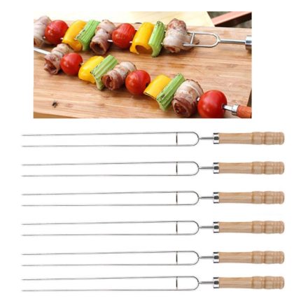 Grillspieße aus Edelstahl, Grillgabel, U-förmige Grillgabel, 6 PCS and 2 sweeps in color box, 6 PCS, 4 PCS