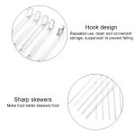 10 Stück / Set quadratische, flache Grillspieße aus Metall – Bild 3