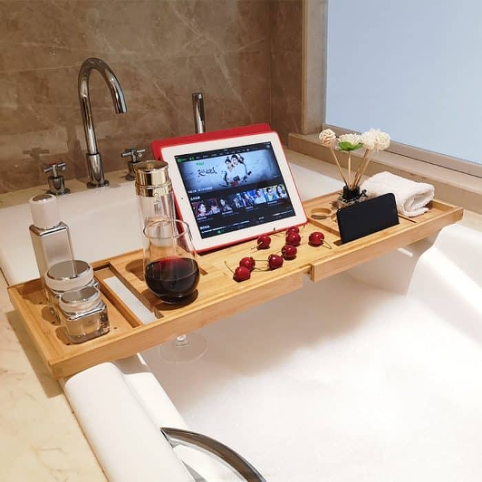 Badewanne Wein Handy Tablet Stand Badewanne Regal Tablett Regal Rack – Bild 7