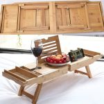 Bambus Fuß Badewanne Rack Multifunktionale Badezimmer versenkbare Bad Rack – Bild 4