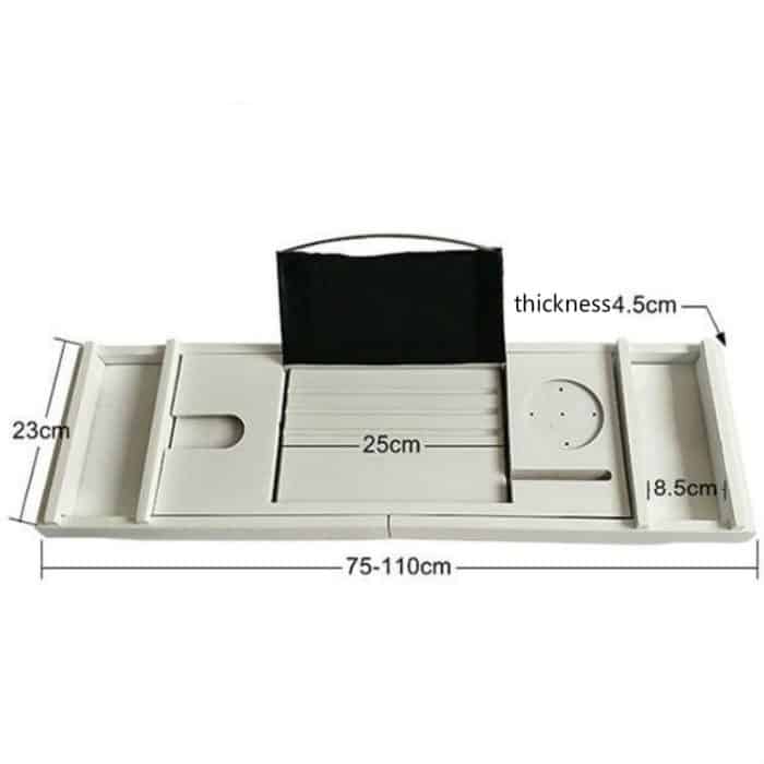 Bambus Badewanne Rack Einziehbare Badewanne Tablett Multifunktions-Einweichhalterung – Bild 3