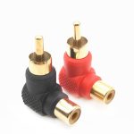 20 Stück/10 Paar L-förmiger Lotus RCA rechtwinkliger Winkel-Cinch-Audio-Adapter von Stecker zu Buchse