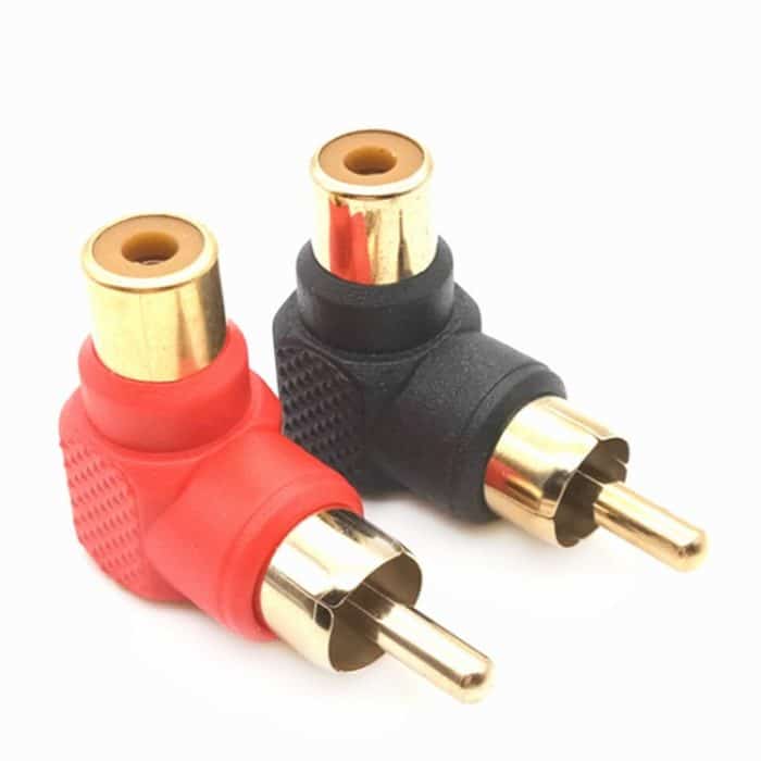 20 Stück/10 Paar L-förmiger Lotus RCA rechtwinkliger Winkel-Cinch-Audio-Adapter von Stecker zu Buchse – Bild 2