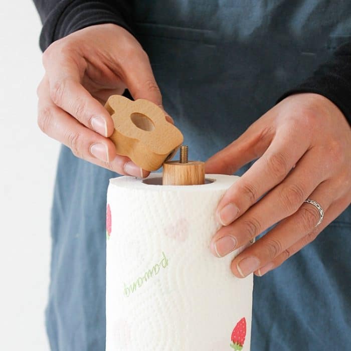 Küche Vertikale Massivholzrolle Papierhalter Kleine Blume Lazy Rag Rack – Bild 4