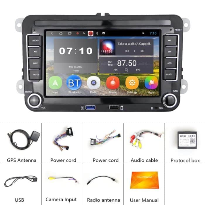 Geeignet für Volkswagen 7-Zoll-Auto-Multimedia-Player-Navigation, integrierte Bluetooth-Rückfahrmaschine, Android 10.0, 1+16G, 2+16G, 2+32G – Bild 5