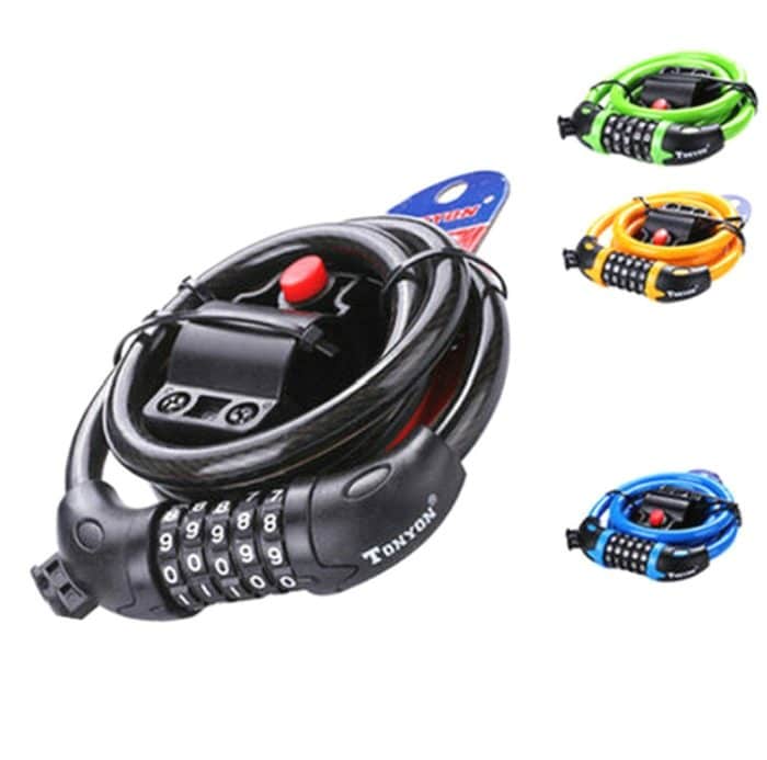 TONYON TY566 Fahrradschloss Fünfstelliges Codeschloss Mountainbike-Bardrahtschloss Einzelfelgenschloss, TONYON TY566(Blue), TONYON TY566(Green), TONYON TY566Orange), TONYON TY566(Black) – Bild 5