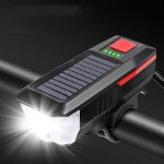 Fahrrad Solar Scheinwerfer Horn Licht Nacht Reiten USB Lade Scheinwerfer Fahrrad Blendung Taschenlampe Ausrüstung, Red, Green, Blue, Orange