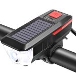 Fahrrad Solar Scheinwerfer Horn Licht Nacht Reiten USB Lade Scheinwerfer Fahrrad Blendung Taschenlampe Ausrüstung, Red, Green, Blue, Orange – Bild 2