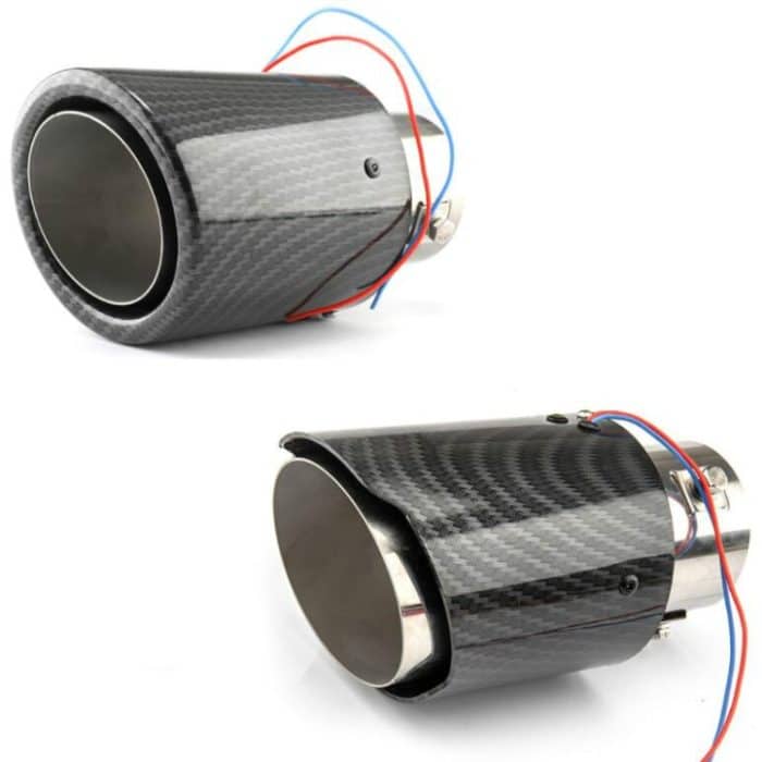 Auto-Modifikation, Kohlefaser, leuchtende Heckkehle, LED-Leuchten, modifiziertes Auto-Auspuffrohr, Spitfire-Heckkehle, Side, Curling – Bild 4