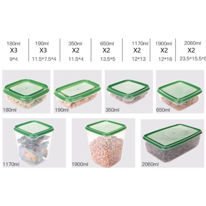 16 in 1 Haushalts-Frischhalte-Box-Set Kühlschrank Gefrieren und Kühlen Multifunktionale Aufbewahrungsbox-Set – Bild 10