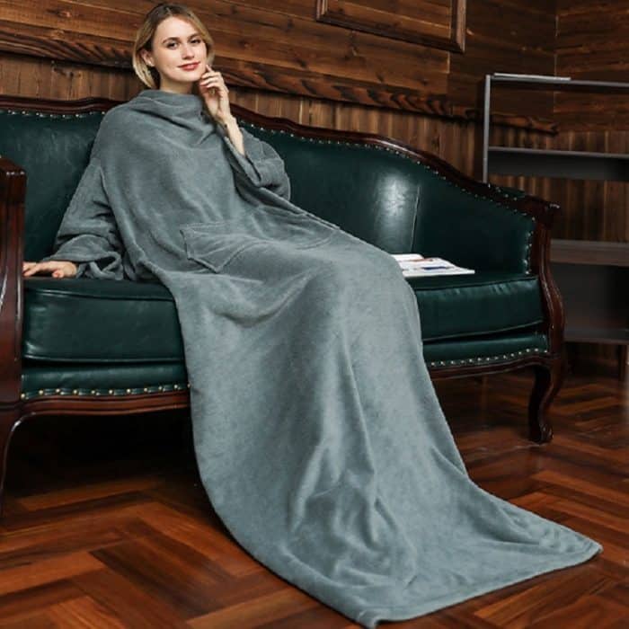 TBD0462590901A.jpg Flanell-Langpullover, warme Decke mit Ärmel – Bild 1