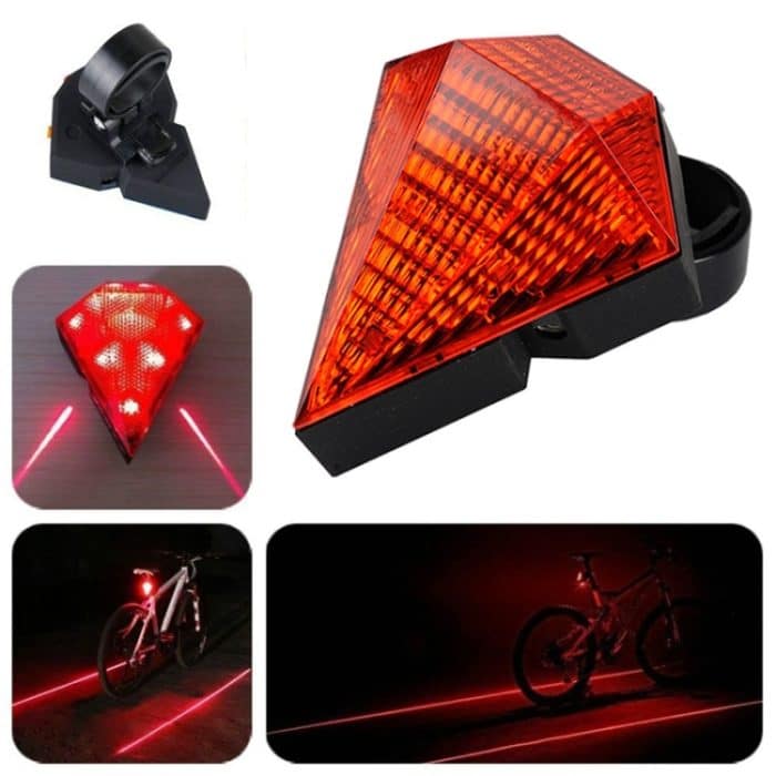 Fahrrad Diamond Laser Rücklicht Warnlicht USB Wiederaufladbares Rücklicht – Bild 1