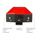 Fahrrad Diamond Laser Rücklicht Warnlicht USB Wiederaufladbares Rücklicht – Bild 2