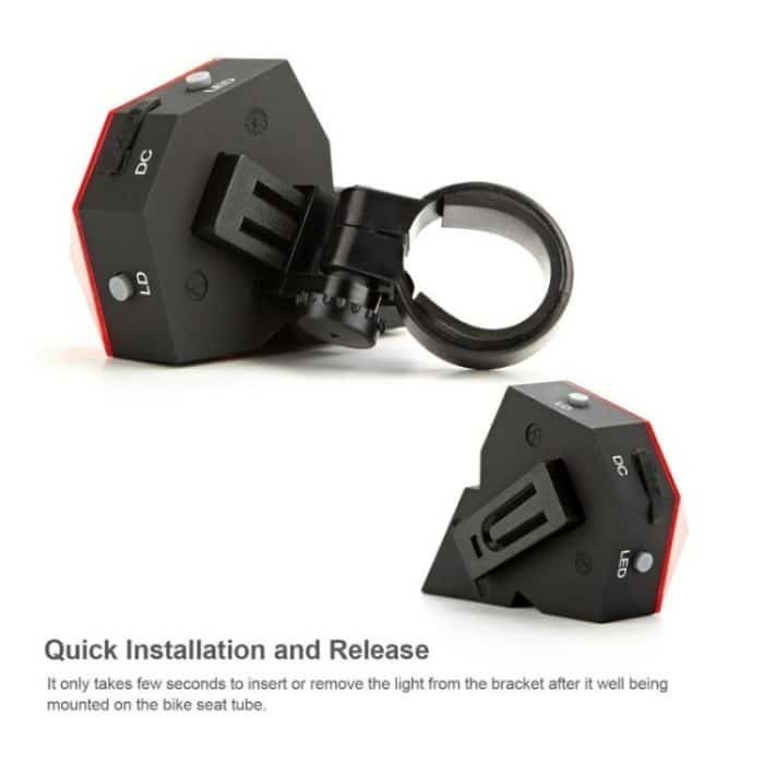 Fahrrad Diamond Laser Rücklicht Warnlicht USB Wiederaufladbares Rücklicht – Bild 3