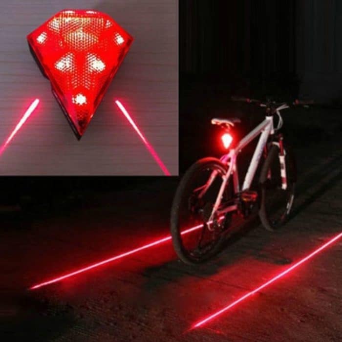 Fahrrad Diamond Laser Rücklicht Warnlicht USB Wiederaufladbares Rücklicht – Bild 4