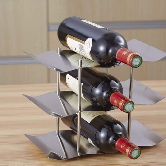 Edelstahl Schmiedeeisen Weinregal Weinschrank Dekoration – Bild 5