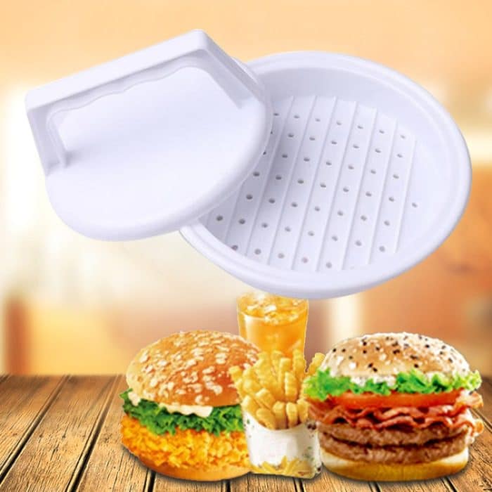 TBD0477509.jpg 10 PCS runde Form Hamburger Presser Kunststoff Hamburger Rindfleisch Grill Burger Press Patty Maker Mould Mould – Bild 1