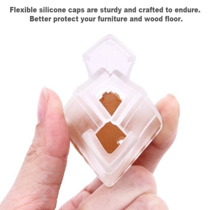 2 Stück quadratische Stuhlbeinkappen PVC-Fußschutzpolster Möbeltischhussen, 30-35mm, 42-48mm, 49-55mm, 37-42mm, 56-62mm – Bild 3