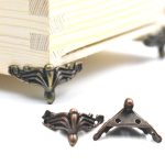 10 PCS Antike Bronze Schmuck Geschenkbox Holzetui Dekorative Füße Bein Eckschutz