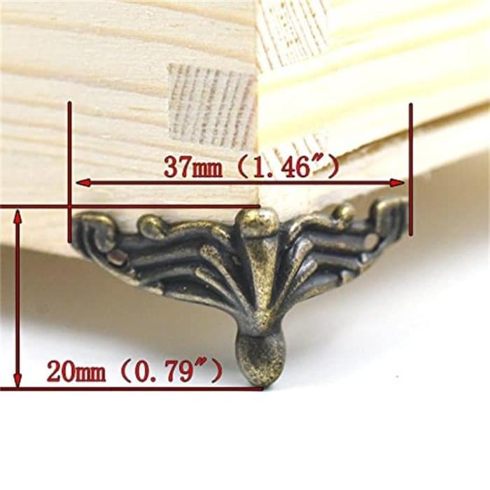 10 PCS Antike Bronze Schmuck Geschenkbox Holzetui Dekorative Füße Bein Eckschutz – Bild 6