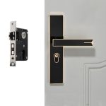 Mute starke magnetische Aluminiumlegierung Innentürschloss Tür Schlafzimmer Hardware Griff Schloss, Black Gold Small 50 Lock Body, Black Gold Large 50 Lock Body, Black Silver Small 50 Lock Body, Black Silver Large 50 Lock Body
