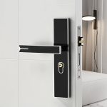 Mute starke magnetische Aluminiumlegierung Innentürschloss Tür Schlafzimmer Hardware Griff Schloss, Black Gold Small 50 Lock Body, Black Gold Large 50 Lock Body, Black Silver Small 50 Lock Body, Black Silver Large 50 Lock Body – Bild 4